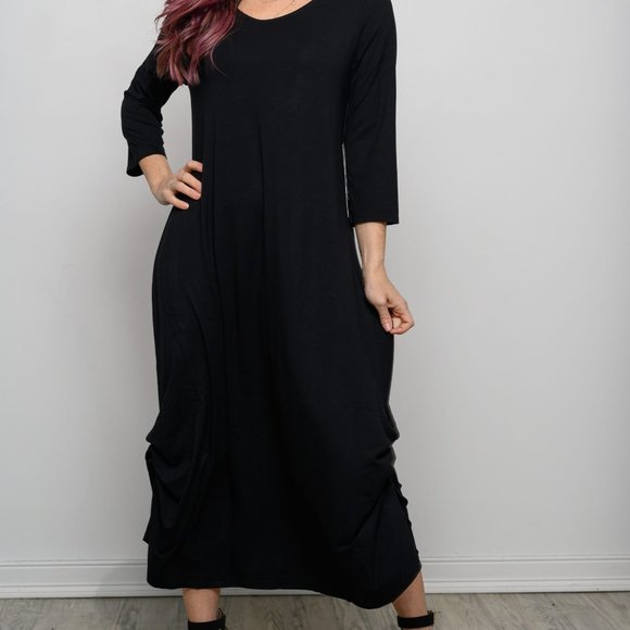 UbU Long Black Knit Dress - Picture 1 of 5